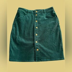 Woolrich Green Corduroy Skirt